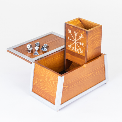 Valheim Wooden Chest + Dice Set